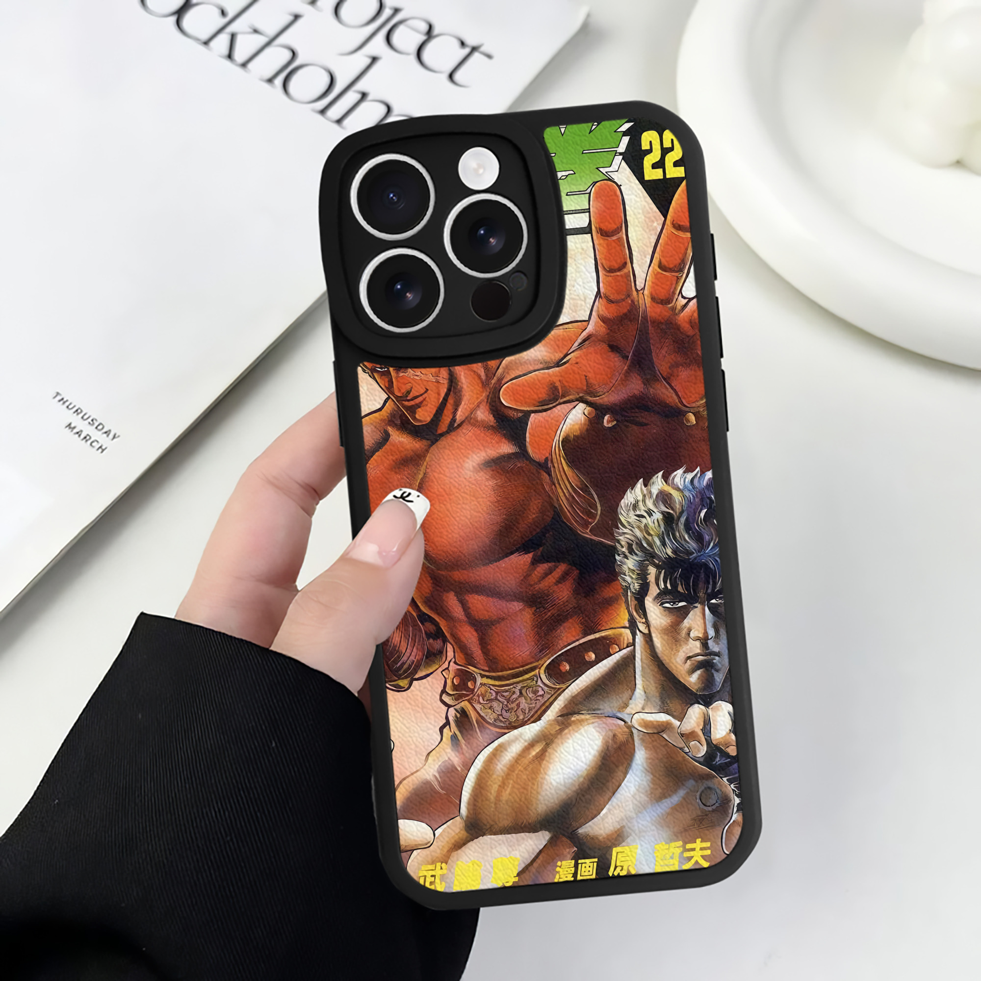 （画像用） 北斗の拳 Fist of the North Star 【iPhone 16シリーズ対応】シリコンスマホケース（レザー調） 材質：シリコン